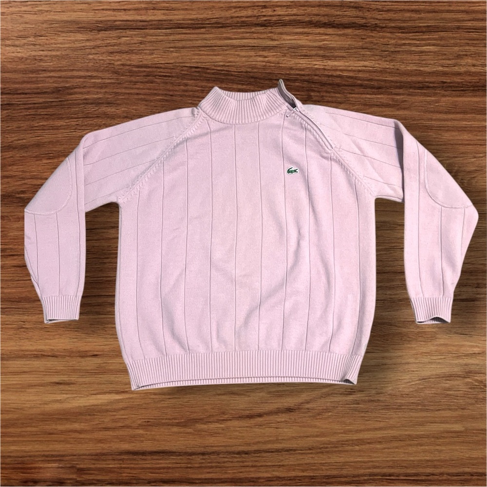 Lacoste Soft Pink Ribbed Pullover